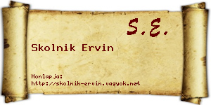 Skolnik Ervin névjegykártya