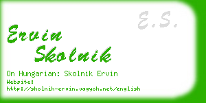 ervin skolnik business card